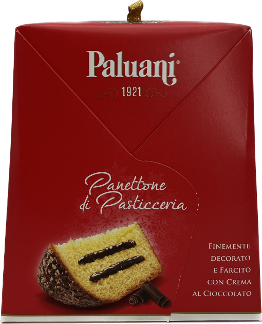 Paluani Panettone 750 g Finemente Decorato e Farcito Con Crema Al Cioccolato (Schokoladenfüllung)
