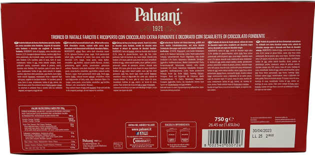 Paluani Tronco di Natale Schokolade 750 g (extra Dunkel)