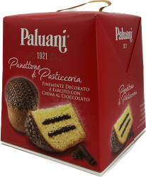 Panettone 750 g Finemente Decorato e Farcito Con Crema Al Cioccolato (Schokoladenfüllung)