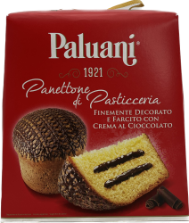 Panettone 750 g Finemente Decorato e Farcito Con Crema Al Cioccolato (Schokoladenfüllung)