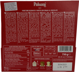 Paluani Panettone 750 g Finemente Decorato e Farcito Con Crema Al Cioccolato (Schokoladenfüllung)