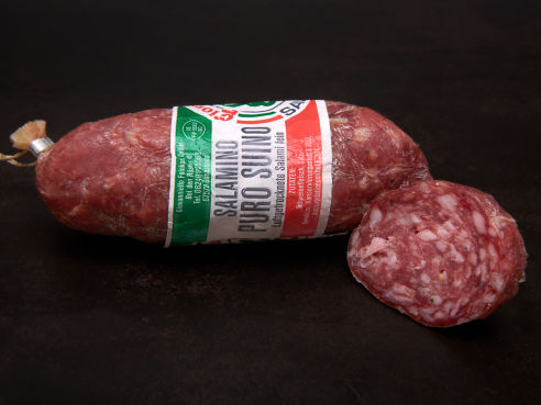 Giovanniello Feinkost GmbH Salamino Puro Suino luftgetrocknete Salami fein 200 g Giovanniello Feinkost GmbH Salamino Puro Suino luftgetrocknete Salami fein 200 g
