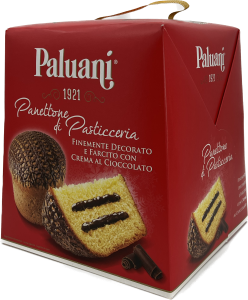 Panettone 750 g Finemente Decorato e Farcito Con Crema Al Cioccolato (Schokoladenfüllung)